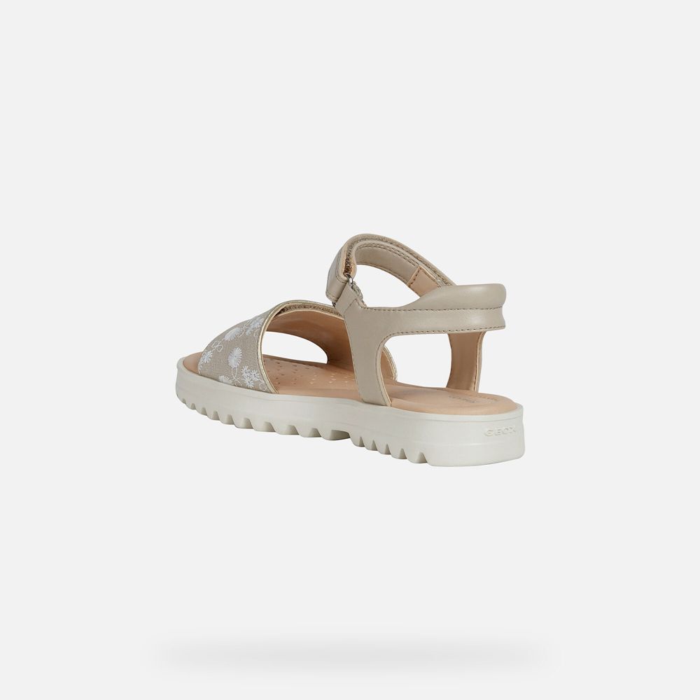 Sandalias Geox Menina Bege - Coralie - QVRGO5378